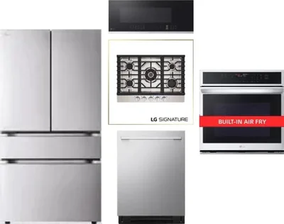 5 Piece Package Includes Refrigerator, Cooktop, Wall Oven, Microwave And Dishwasher