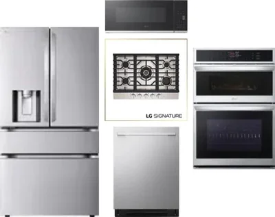5 Piece Package Includes Refrigerator, Cooktop, Wall Oven, Microwave And Dishwasher