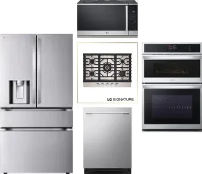 5 Piece Package Includes Refrigerator, Cooktop, Wall Oven, Microwave And Dishwasher