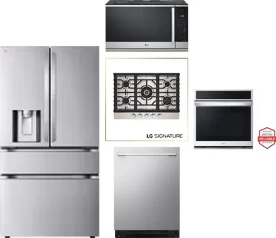 5 Piece Package Includes Refrigerator, Cooktop, Wall Oven, Microwave And Dishwasher