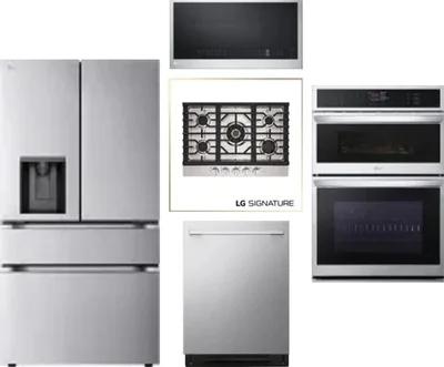 5 Piece Package Includes Refrigerator, Cooktop, Wall Oven, Microwave And Dishwasher