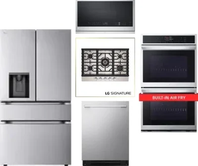 5 Piece Package Includes Refrigerator, Cooktop, Wall Oven, Microwave And Dishwasher