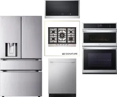 5 Piece Package Includes Refrigerator, Cooktop, Wall Oven, Microwave And Dishwasher