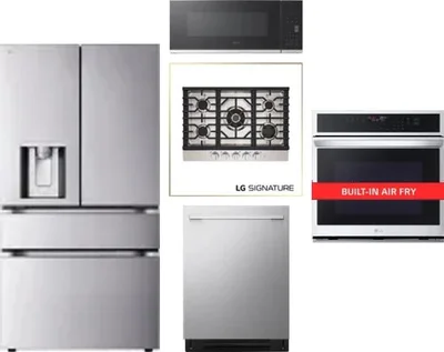 5 Piece Package Includes Refrigerator, Cooktop, Wall Oven, Microwave And Dishwasher