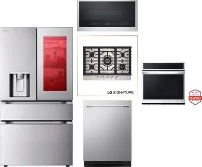 5 Piece Package Includes Refrigerator, Cooktop, Wall Oven, Microwave And Dishwasher