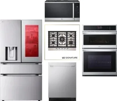 5 Piece Package Includes Refrigerator, Cooktop, Wall Oven, Microwave And Dishwasher