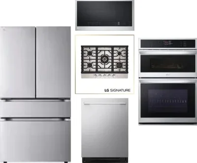 5 Piece Package Includes Refrigerator, Cooktop, Wall Oven, Microwave And Dishwasher