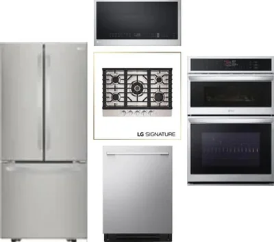 5 Piece Package Includes Refrigerator, Cooktop, Wall Oven, Microwave And Dishwasher