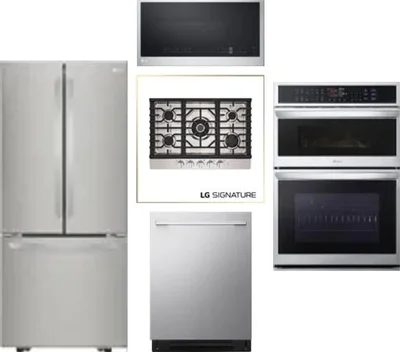 5 Piece Package Includes Refrigerator, Cooktop, Wall Oven, Microwave And Dishwasher