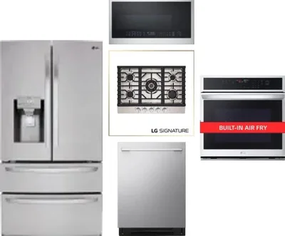 5 Piece Package Includes Refrigerator, Cooktop, Wall Oven, Microwave And Dishwasher