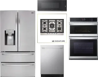 5 Piece Package Includes Refrigerator, Cooktop, Wall Oven, Microwave And Dishwasher