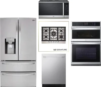 5 Piece Package Includes Refrigerator, Cooktop, Wall Oven, Microwave And Dishwasher