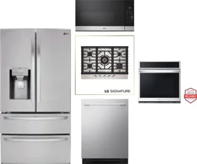 5 Piece Package Includes Refrigerator, Cooktop, Wall Oven, Microwave And Dishwasher