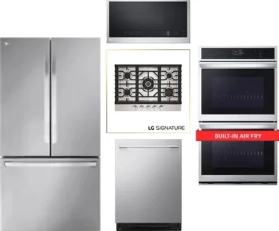 5 Piece Package Includes Refrigerator, Cooktop, Wall Oven, Microwave And Dishwasher