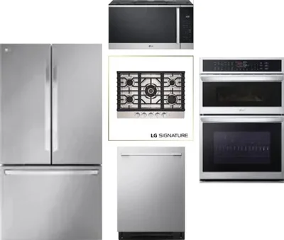 5 Piece Package Includes Refrigerator, Cooktop, Wall Oven, Microwave And Dishwasher