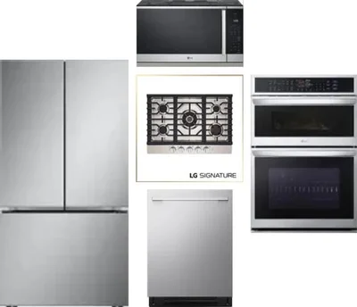 5 Piece Package Includes Refrigerator, Cooktop, Wall Oven, Microwave And Dishwasher