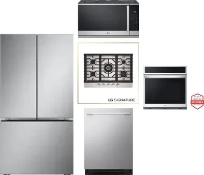 5 Piece Package Includes Refrigerator, Cooktop, Wall Oven, Microwave And Dishwasher