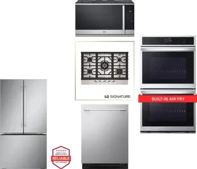 5 Piece Package Includes Refrigerator, Cooktop, Wall Oven, Microwave And Dishwasher