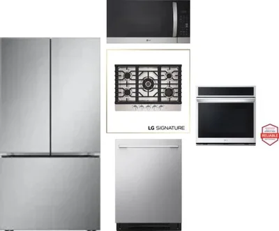 5 Piece Package Includes Refrigerator, Cooktop, Wall Oven, Microwave And Dishwasher