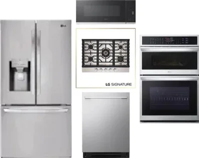 5 Piece Package Includes Refrigerator, Cooktop, Wall Oven, Microwave And Dishwasher