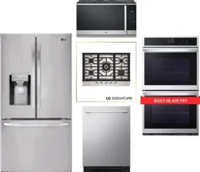 5 Piece Package Includes Refrigerator, Cooktop, Wall Oven, Microwave And Dishwasher