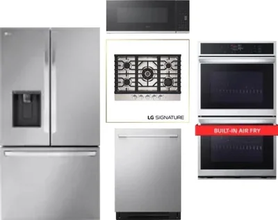 5 Piece Package Includes Refrigerator, Cooktop, Wall Oven, Microwave And Dishwasher