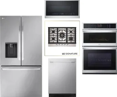 5 Piece Package Includes Refrigerator, Cooktop, Wall Oven, Microwave And Dishwasher
