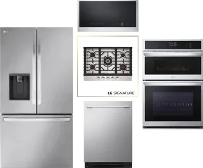 5 Piece Package Includes Refrigerator, Cooktop, Wall Oven, Microwave And Dishwasher