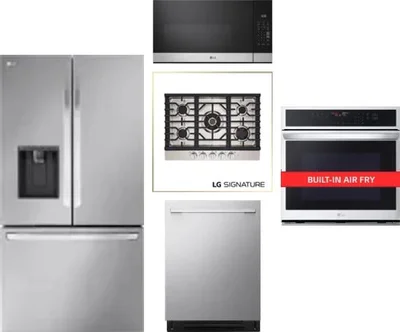 5 Piece Package Includes Refrigerator, Cooktop, Wall Oven, Microwave And Dishwasher