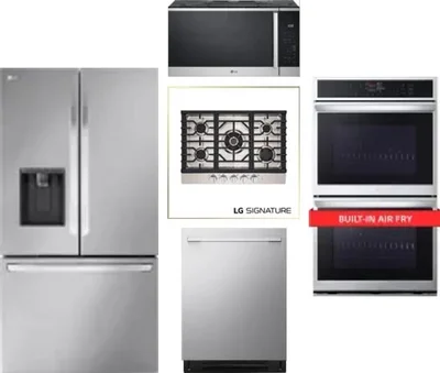 5 Piece Package Includes Refrigerator, Cooktop, Wall Oven, Microwave And Dishwasher