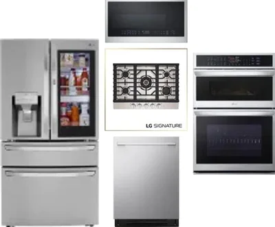 5 Piece Package Includes Refrigerator, Cooktop, Wall Oven, Microwave And Dishwasher