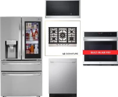 5 Piece Package Includes Refrigerator, Cooktop, Wall Oven, Microwave And Dishwasher