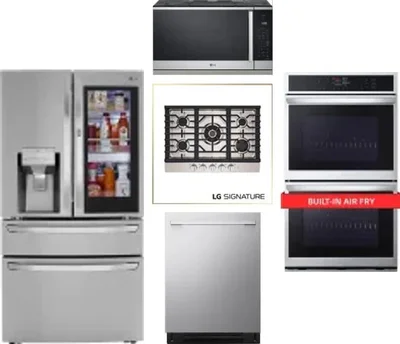 5 Piece Package Includes Refrigerator, Cooktop, Wall Oven, Microwave And Dishwasher