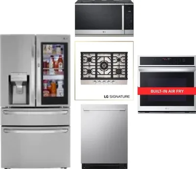 5 Piece Package Includes Refrigerator, Cooktop, Wall Oven, Microwave And Dishwasher
