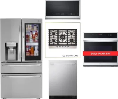 5 Piece Package Includes Refrigerator, Cooktop, Wall Oven, Microwave And Dishwasher