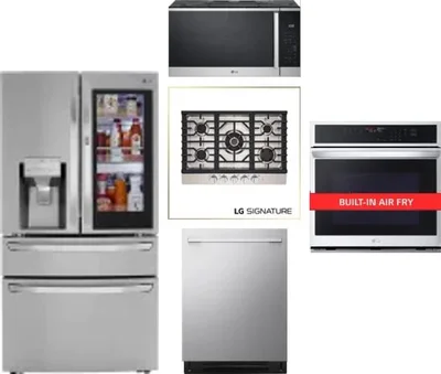 5 Piece Package Includes Refrigerator, Cooktop, Wall Oven, Microwave And Dishwasher