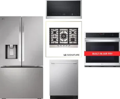 5 Piece Package Includes Refrigerator, Cooktop, Wall Oven, Microwave And Dishwasher