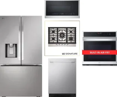 5 Piece Package Includes Refrigerator, Cooktop, Wall Oven, Microwave And Dishwasher