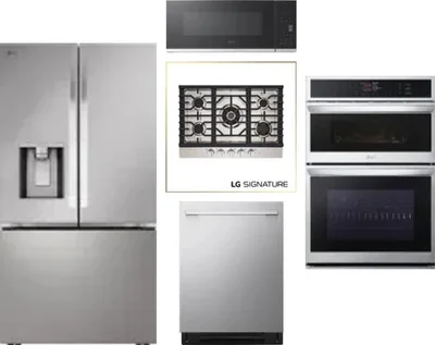 5 Piece Package Includes Refrigerator, Cooktop, Wall Oven, Microwave And Dishwasher