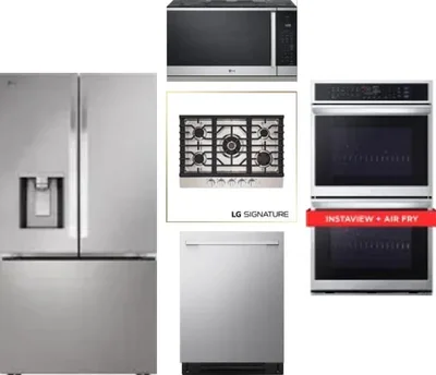 5 Piece Package Includes Refrigerator, Cooktop, Wall Oven, Microwave And Dishwasher
