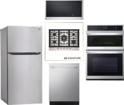 5 Piece Package Includes Refrigerator, Cooktop, Wall Oven, Microwave And Dishwasher