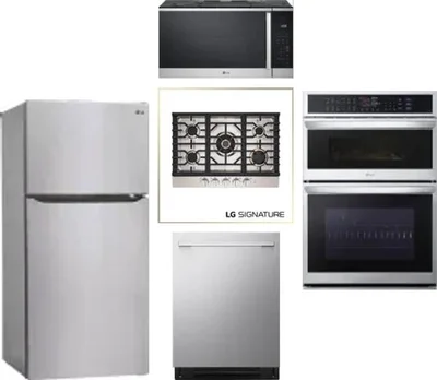 5 Piece Package Includes Refrigerator, Cooktop, Wall Oven, Microwave And Dishwasher