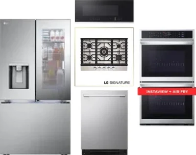 5 Piece Package Includes Refrigerator, Cooktop, Wall Oven, Microwave And Dishwasher