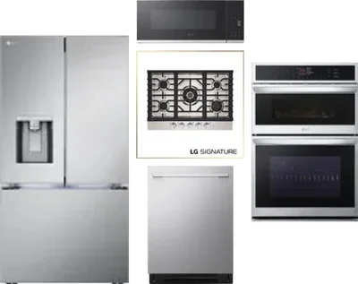 5 Piece Package Includes Refrigerator, Cooktop, Wall Oven, Microwave And Dishwasher