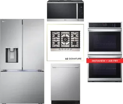 5 Piece Package Includes Refrigerator, Cooktop, Wall Oven, Microwave And Dishwasher