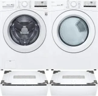 Side by Side Washer & Dryer Set on Pedestals