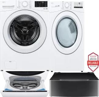 Side by Side Washer & Dryer Set on Pedestals