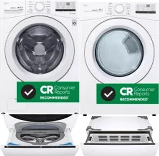 Side by Side Washer & Dryer Set on Pedestals