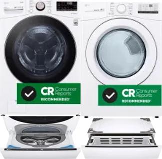 Side by Side Washer & Dryer Set on Pedestals