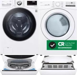Side by Side Washer & Dryer Set on Pedestals